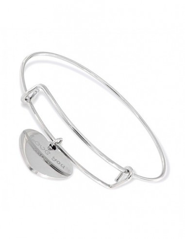 Bracciale Acciaio Schiava Tondo Cuore Scritta [e653e031]