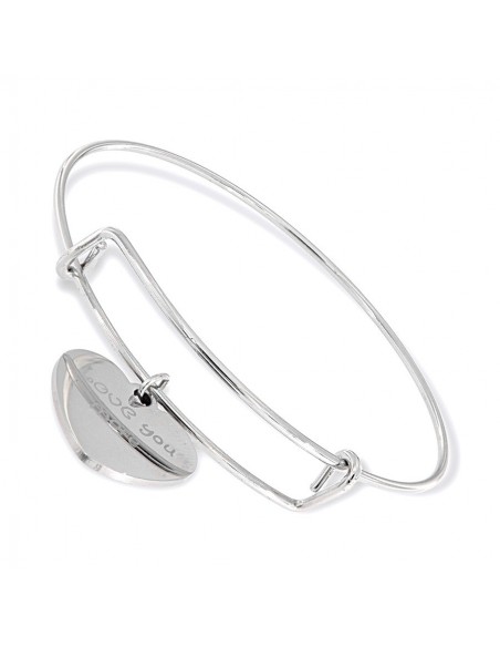 Bracciale Acciaio Schiava Tondo Cuore Scritta [e653e031]