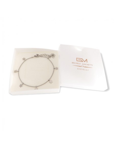 Bracciale Acciaio Sfere Con Pendenti Forma Stella [64af7f2e]