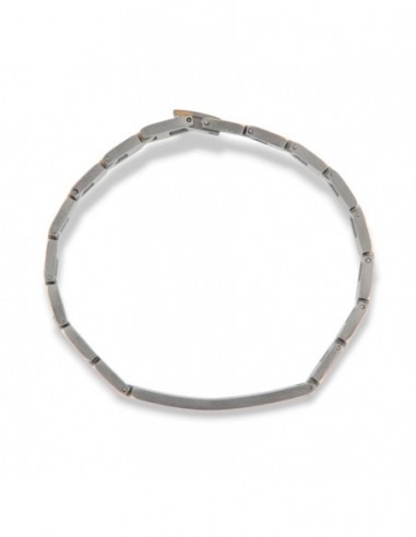 Bracciale Acciaio Piastra Centrale Maglie Dorate [095a3ce2]