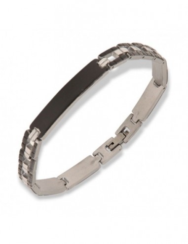 Bracciale Acciaio Piastra Centrale Nero [55a73609]