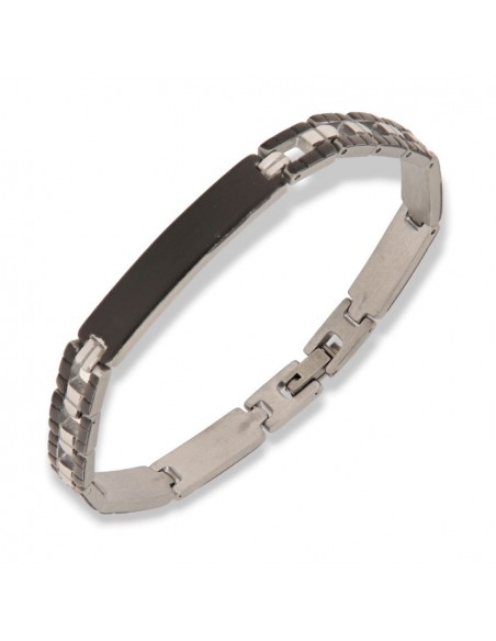 Bracciale Acciaio Piastra Centrale Nero [55a73609]