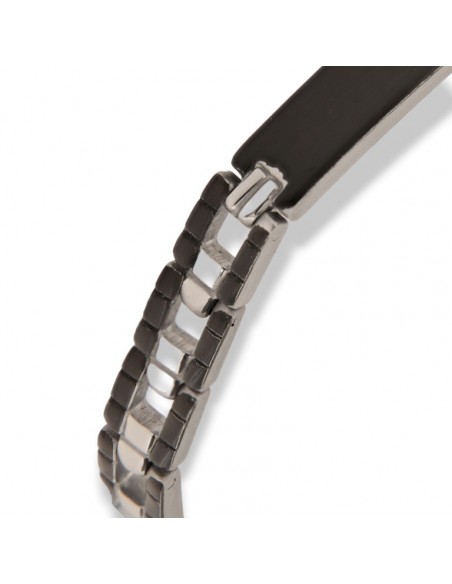 Bracciale Acciaio Piastra Centrale Nero [10b819fb]