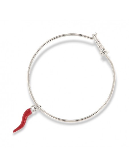 Bracciale Acciaio Schiava Ciondolo Corno Portafort [e81a7931]
