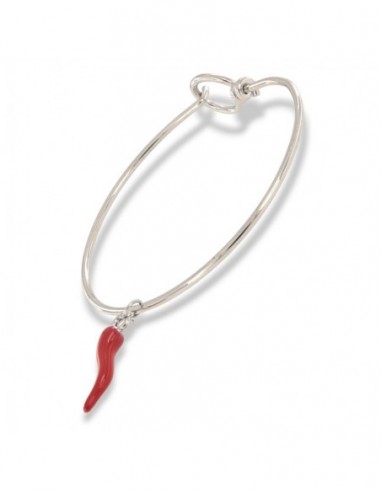 Bracciale Acciaio Schiava Ciondolo Corno Portafort [bd9bd7f0]