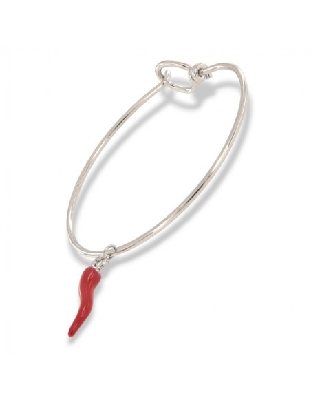 Bracciale Acciaio Schiava Ciondolo Corno Portafort [bd9bd7f0]