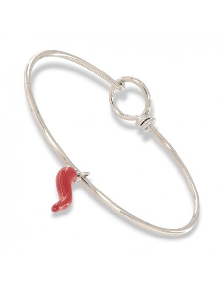 Bracciale Acciaio Schiava Ciondolo Corno Portafort [b8cb90ee]