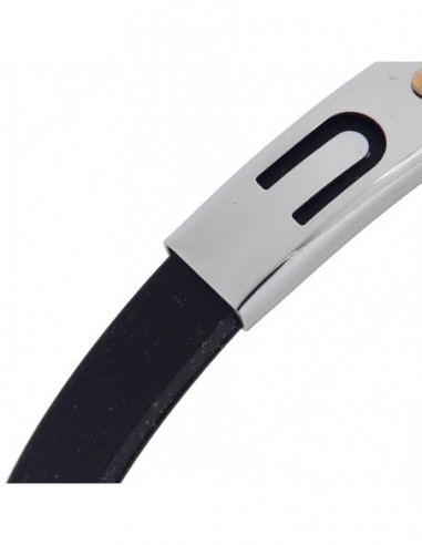 Bracciale Acciaio Caucciu Con Piastra Centrale [d79ef443]