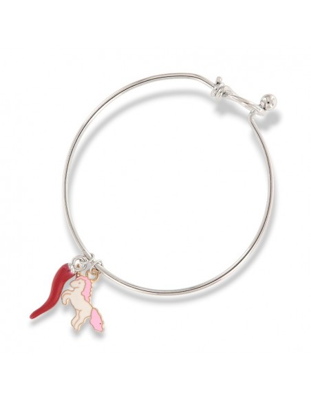 Bracciale Acciaio Schiava Ciondolo Corno/Unicorno [34b55b61]
