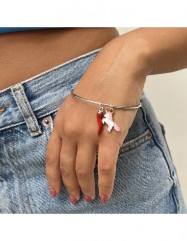Bracciale Acciaio Schiava Ciondolo Corno/Unicorno [dbfc7c9b]