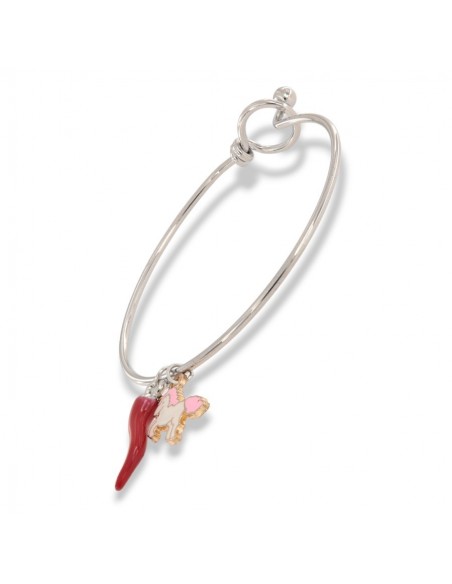 Bracciale Acciaio Schiava Ciondolo Corno/Unicorno [6ce1bd9f]