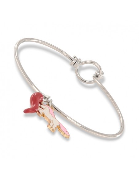 Bracciale Acciaio Schiava Ciondolo Corno/Unicorno [69b1fa81]