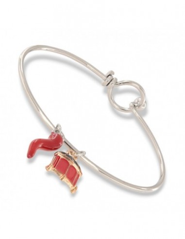 Bracciale Acciaio Schiava Corno Rosso/Casetta [67e84b82]