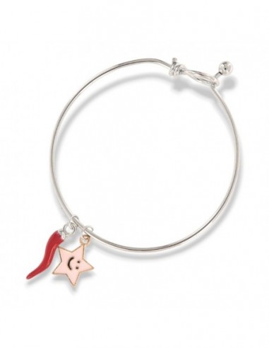 Bracciale Acciaio Schiava Corno Rosso/Stella [ed93186c]