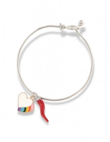 Bracciale Acciaio Schiava Corno/Cuore Arcobaleno [3b459243]