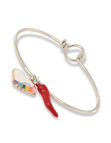 Bracciale Acciaio Schiava Corno/Cuore Arcobaleno [1b0ad956]