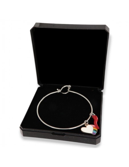 Bracciale Acciaio Schiava Corno/Cuore Arcobaleno [6164268a]
