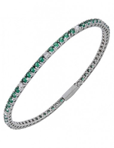 BRACCIALE ARGENTO TENNIS ZIRCONI VER/BIA 2,5 MM 19 [393dbfa4]