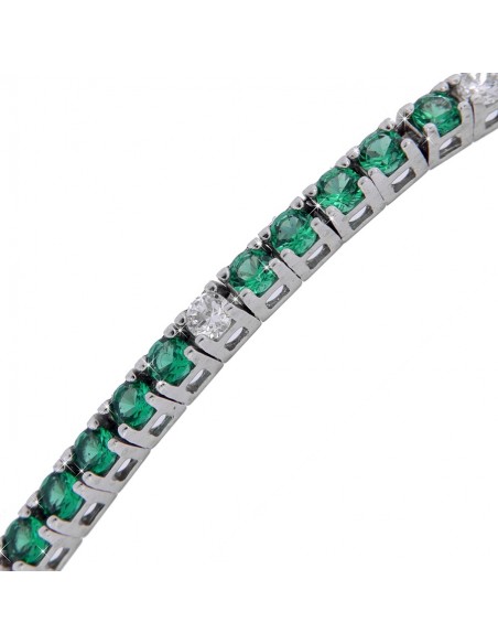 BRACCIALE ARGENTO TENNIS ZIRCONI VER/BIA 2,5 MM 19 [dff82b91]