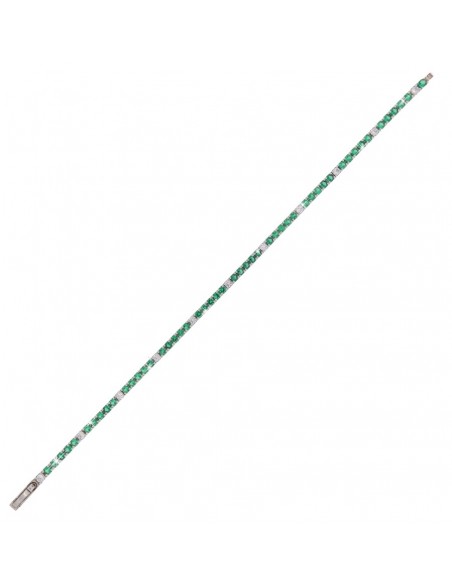 BRACCIALE ARGENTO TENNIS ZIRCONI VER/BIA 2,5 MM 19 [68e5ea95]