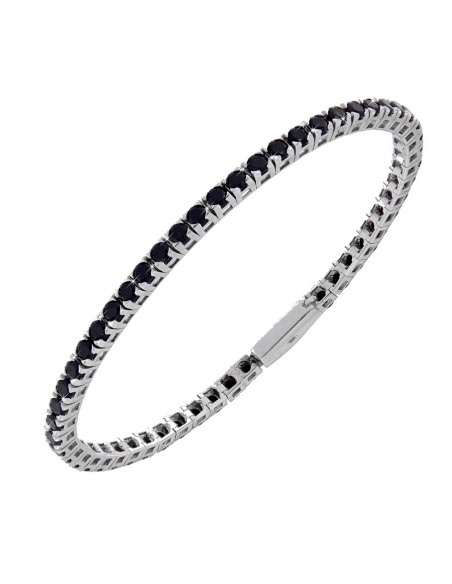 BRACCIALE ARGENTO TENNIS ZIRCONI NERI 2,5 MM 18BS [819100e2]