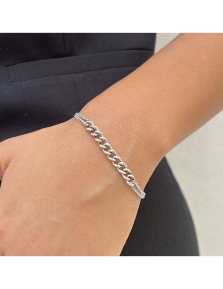 Bracciale Argento Rodiato Grumetta Centrale [61cb215d]