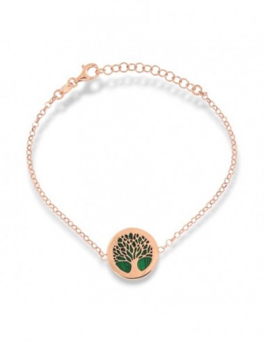 Bracciale Argento Rosato Malachite  Albero Della V [542a7f46]