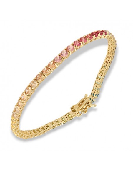 Bracciale Argento Dorato Tennis Rainbow 3MM [15973ca4]