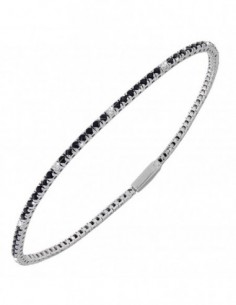 Bracciale Argento Tennis Zirconi N/B 2MM 21CM [eeebb5a8]