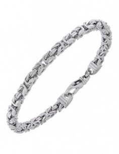 Bracciale Argento Rodiato Catena Bizantina 19MM [80d037a1]