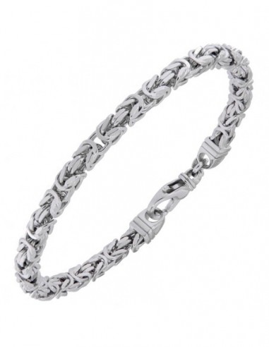 Bracciale Argento Rodiato Catena Bizantina 19MM [80d037a1]