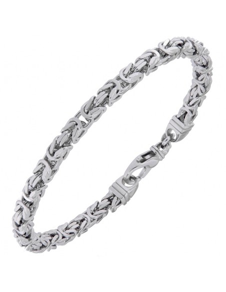 Bracciale Argento Rodiato Catena Bizantina 19MM [80d037a1]
