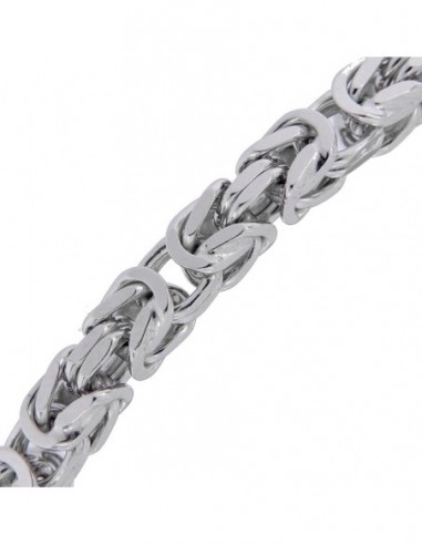 Bracciale Argento Rodiato Catena Bizantina 19MM [fc15aba4]