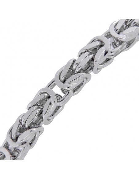 Bracciale Argento Rodiato Catena Bizantina 19MM [fc15aba4]