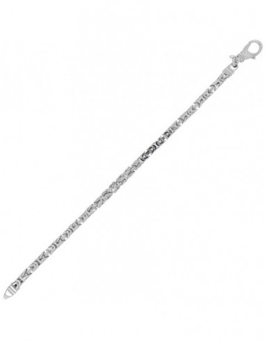 Bracciale Argento Rodiato Catena Bizantina 19MM [4b086aa0]