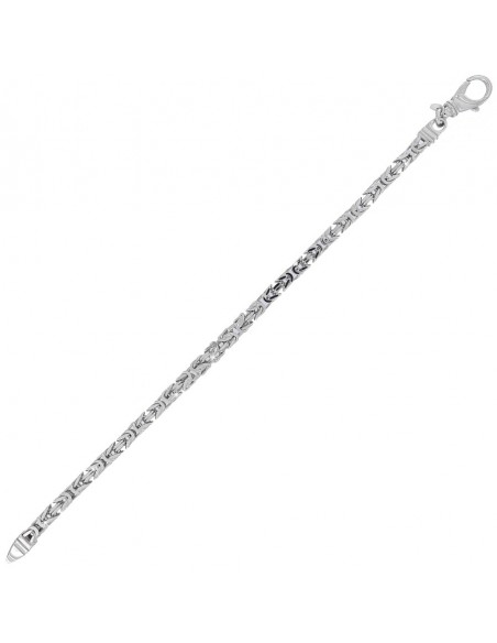 Bracciale Argento Rodiato Catena Bizantina 19MM [4b086aa0]