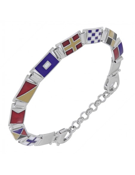 Bracciale Argento Rodiato Bandiere Nazioni [858070bf]
