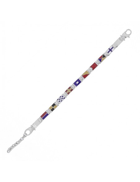 Bracciale Argento Rodiato Bandiere Nazioni [de4f61a5]