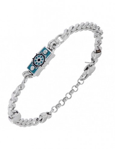 Bracciale Argento Rodiato Grumetta Con Piastra [329db1bb]