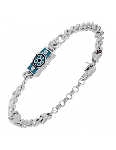 Bracciale Argento Rodiato Grumetta Con Piastra [329db1bb]