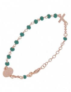 Bracciale Argento Rosato Rosario Con Sfere Verdi [322aac7a]