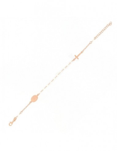 Bracciale Argento Rosato Rosario Con Sfere Bianche [4edf8166]