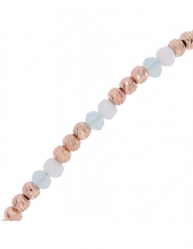 Bracciale Argento Rosato Sfere Celesti E Bianche [5964157c]