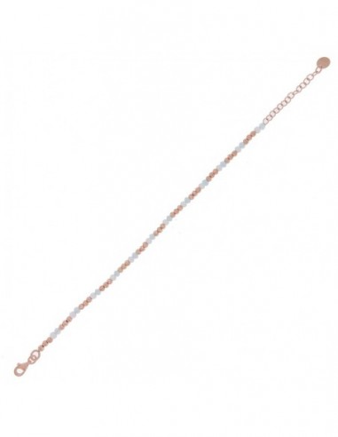 Bracciale Argento Rosato Sfere Celesti E Bianche [ee79d478]