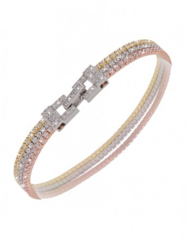 Bracciale Argento Rodiato Tennis Tre Colori [3dda6558]