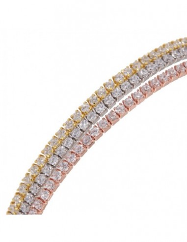 Bracciale Argento Rodiato Tennis Tre Colori [fa1e6a74]