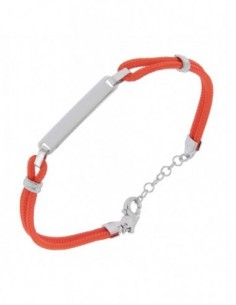 Bracciale Argento Rodiato Piastra Centale Arancio [56df9bcd]