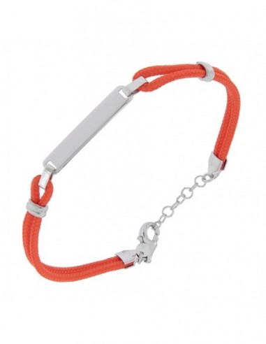 Bracciale Argento Rodiato Piastra Centale Arancio [56df9bcd]