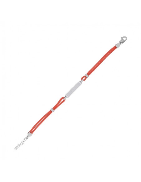 Bracciale Argento Rodiato Piastra Centale Arancio [b0fd16c5]