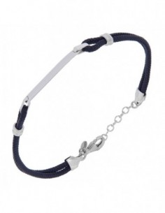 Bracciale Argento Rodiato Piastra Centale Blu Nott [38e419c4]